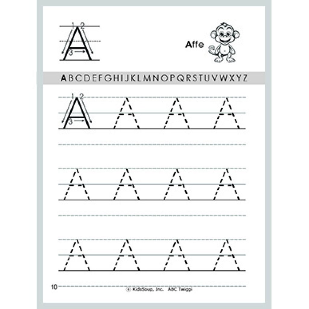 Buchstaben schreiben lernen - Übungsheft für Kinder - ABC Twiggi