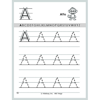 Buchstaben schreiben lernen - Übungsheft für Kinder - ABC Twiggi
