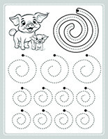 Schweinschwänzchen Schwungübungen Spirale üben für Kinder